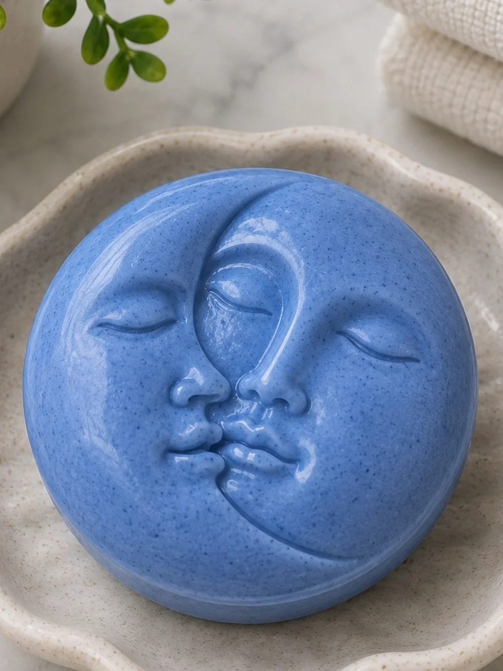 Strawberry lemon soap Moon Face shimmer 5oz 3x3in shea butter coconut oil based